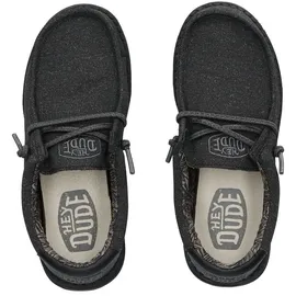 HEYDUDE Wally Youth Basic Moccasin Schwarz 33