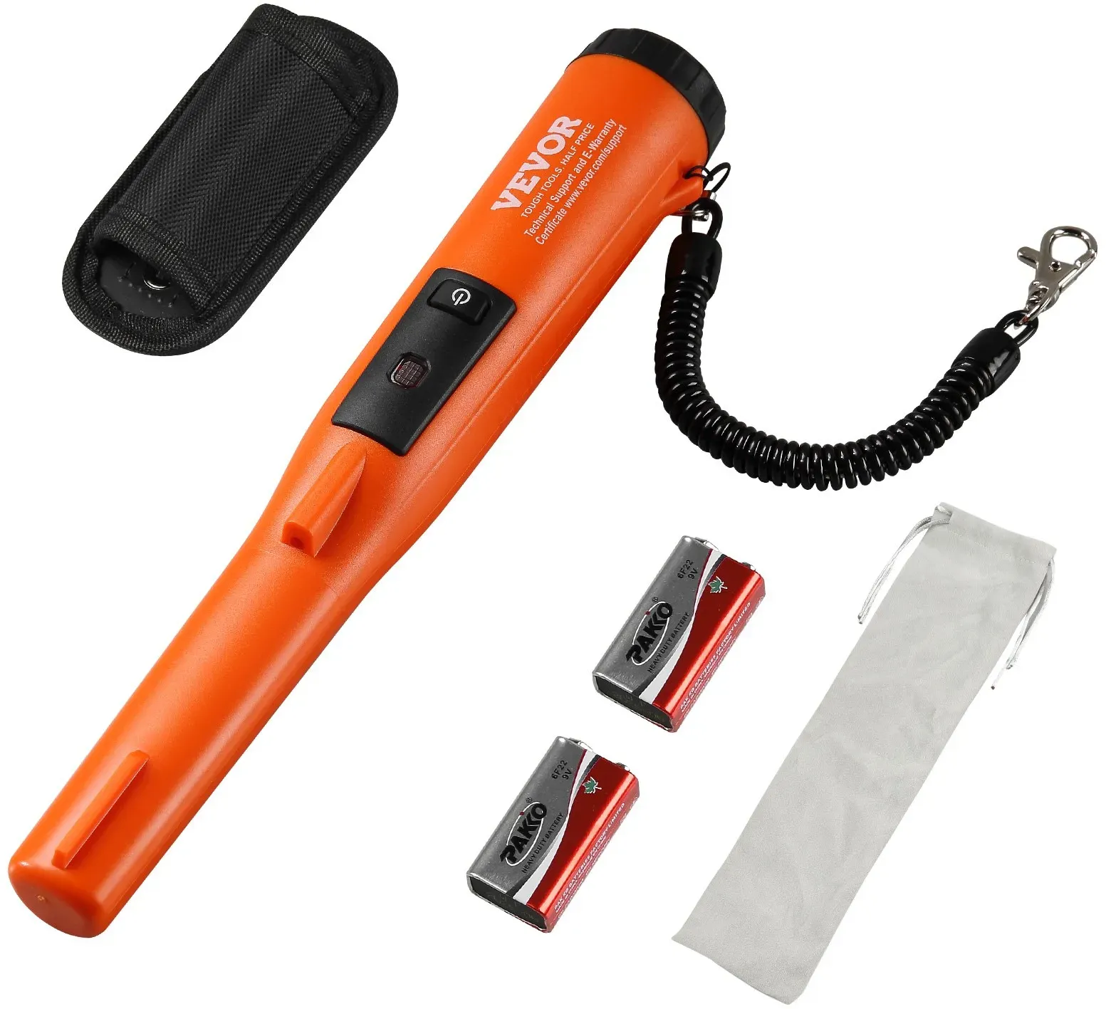 VEVOR Metalldetektor Pinpointer IP68 Komplett Wasserdichter Metallsuchgerät 11cm Erkennungstiefe Propointer Schatzsuche mit 3 Modi LCD/Ton/Vibration/Ton + Vibration 9V Batterie & Samtbeutel Inklusive