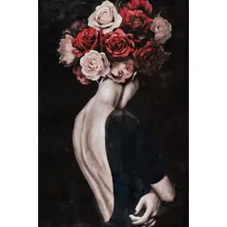 Gemälde SCHÖNHEIT MIT ROSEN - bunt - LBH 80x120x3.50 cm
