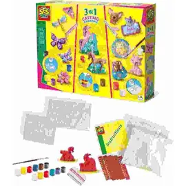 SES Creative Gipsgießen-Set Glitzer 3 in 1 Bastelset