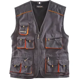 Terratrend Weste Gr.56 dunkelgrau/schwarz/orange