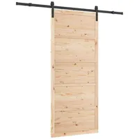 vidaXL Schiebetür Braun 90 x 208 cm Massivholz Kiefer
