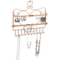 Relaxdays Wand Schmuckhalter, für Ketten, Ohrringe & Armbänder, Kettenhalter