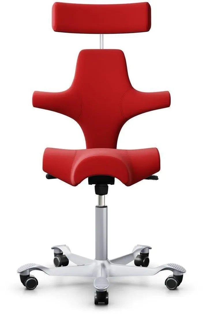 HAG Capisco 8107 Stoff Xtreme Rot Gestell Silber mit Kopfstütze