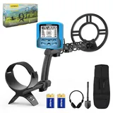 【2025 Neu】 OMMO Metalldetektor für Erwachsene, Metalldetektor Profi Set mit 72-125cm Einstellbaren Stiel, 5 Modi, IP68 wasserdichte Spule, Hohe Genauigkeit, Metalldetektoren mit Verbesserter DSP-Chip