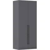 Kleiderschrank RAUCH "Drehtürenschrank Schrank Garderobe Wäscheschrank Schlafzimmer AVOLA", grau (graumetallic), B:91cm H:229cm T:54cm, Holzwerkstoff, Schränke, Kleiderschrank, mit hochwertigen Stangengriffen in Schwarz aus Metall MADE IN GERMANY, Topseller