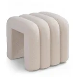 Home4You Polsterhocker Teddystoff 40 x 40 x 38 cm Wollweiß