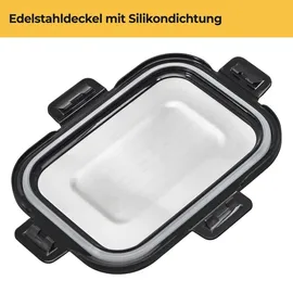SILBERTHAL Frischhaltedosen Set Glas mit Edelstahl - Schwarz