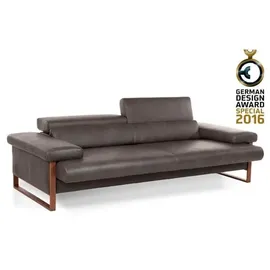 W.Schillig 2,5-Sitzer "finn", schwarz (pepper s22), B:230cm H:71cm T:106cm, Flachgewebe S22 (100% Polyester);Stoff S37 (100% Polyester);Longlife Xtra-Leder Z59: Glattleder mit modischer Prägung.