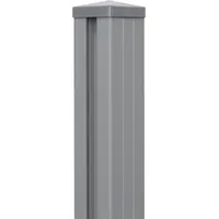 GROJA Zaunpfosten 7 x 7 x 190 cm Silbergrau/Aluminium