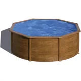 Gre Pools Gre Stahlwandpool Sicilia rund Ø 300 x 132 cm Holzdekor