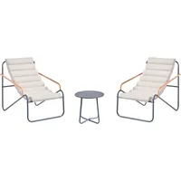 Beliani Lounge Set 2-tlg. Dunkelgrau
