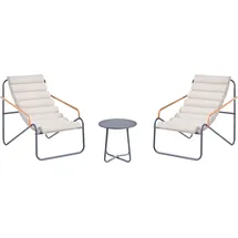 Beliani Lounge Set 2-tlg. Dunkelgrau