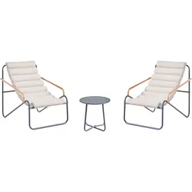 Beliani Lounge Set 2-tlg. Dunkelgrau