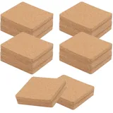 MUKCHAP Kork-Untersetzer, quadratisch, selbstklebend, 2 mm dick, Kork-Untersetzer, kleine Unterseite aus Kork, für Untersetzer und Zubehör, 9,5 x 9,5 cm, 100 Stück