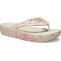 Crocs Damen Classic Platform Flip W Flipflop, Knochenfarben, 38-39 EU