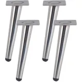 Silber Möbelfüße, Mobelbeine Metall 4 Stück Tischbeine Grundhöhe: 10-72cm Schräge Konisch Fernsehschrank Beine Sofasfüße Sockelfuß Schränke Möbelfüsse Galvanischer Mit Schrauben-15cm/5.9in-10cm/3.9in