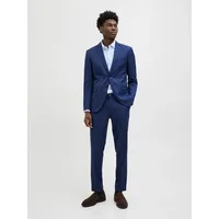 JACK & JONES Anzug JPRCOSTA SUIT (Set, 2-tlg) aus Polyester, sehr schmale Passform, mit Reverskragen, Langarm-Sakko blau 54