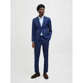JACK & JONES Anzug JPRCOSTA SUIT (Set, 2-tlg) aus Polyester, sehr schmale Passform, mit Reverskragen, Langarm-Sakko blau 54