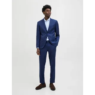 JACK & JONES Anzug JACK & JONES "JPRCOSTA SUIT", Herren, Gr. 54, N-Gr, blau (medieval blau), Web, Obermaterial: 100% Polyester, unifarben, sehr schmal, Anzüge, aus Polyester, sehr schmale Passform, mit Reverskragen, Langarm-Sakko, Topseller