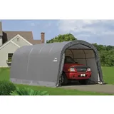 ShelterLogic Carport 370 x 6,10 m grau mit Rückwand