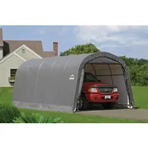 ShelterLogic Carport 370 x 6,10 m grau mit Rückwand