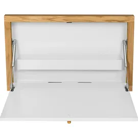 WoodMan Klapptisch WOODMAN "Brenta", weiß (weiß, eichefarben), Tische, Klapptisch, zum aufklappen, platzsparend, Rahmen aus massiver Eiche, FSC