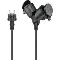 Goobay 65435 - Verlängerungskabel Outdoor, 10 m, schwarz