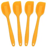 Allwin Houseware Silikon-Spatel-Set, hitzebeständig, 315 °C, nahtloser Stahlkern, Gummi-Spatel für antihaftbeschichtetes Kochgeschirr, einheitliche Länge, Küchenspatel zum Kochen und Backen, Orange