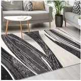 Mazovia Designteppich Modern Teppich Kurzflor Wohnzimmerteppich Robust und pflegeleicht GRAU, 160 x 230 cm, Fußbodenheizung,Allergiker geeignet,Farbecht,Pflegeleicht,Geometrisch grau 160 x 230 cm