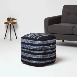 Homescapes Sitzwürfel Denim 40 x 40 x 40 cm Blau