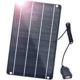 FlexSolar Solar Ladegerät USB 6W 5V Hochleistungs-monokristallines Modul, wasserdichtes Solarladegerät, geeignet für Sicherheit Batteriekamera Fahrräder, Mobiltelefone, Powerbank, Campinglampen usw