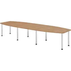 bümö Konferenztisch groß KT40 in Nussbaum Chromfüße