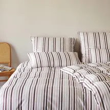 ELEGANTE Interlock Jersey Gestreift Pink 155 x 220 cm + 80 x 80 cm