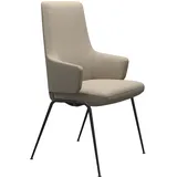Stressless Stuhl Vanilla | filigranes Metallgestell D300 Calido Light Beige Mit Armlehnen Hoher Rücken Matt Schwarz