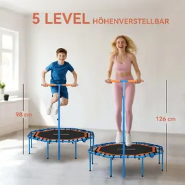 sportnow Fitness Trampolin klappbar 128 cm Blau/Orange