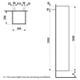 Laufen Base Hochschrank 1 Tür, H4026821102611,