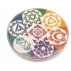 Räucherstäbchenhalter Scheibe 7 Chakra 10cm