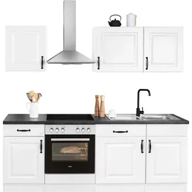 WIHO KÜCHEN Küchenzeile Erla 220 cm schwarz-weiß