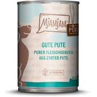 MjAMjAM 6x 400g purer Fleischgenuss gute Pute pur MjAMjAM Hundefutter nass