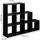 Vicco Treppenregal Raumteiler 142,4 x 107,8 x 29 cm Schwarz
