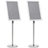 VidaXL A3 Pedestal Plakatständer 2 Stück Silber Aluminiumlegierung