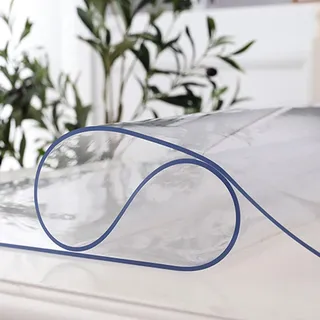 HEFRO Schreibtischunterlage Transparent PVC Durchsichtig 1mm für Küche und Büro