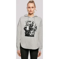 Kapuzenpullover F4NT4STIC "Basketball Splash Sport OVERSIZE HOODIE", Damen, Gr. XL, grau, Obermaterial: 100% Baumwolle, casual, oversize, Langarm, Pullover, Print