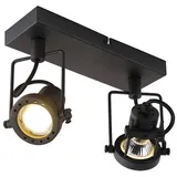QAZQA Industriespot schwarz 2-flammig - Suplux