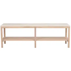 Lowboard in Holz White Wash und Marmorplatte in Beige 45 cm hoch