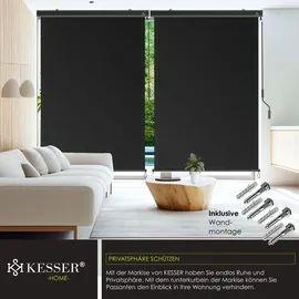 Kesser Senkrechtmarkise Außenrollo 140 x 250 cm Schwarz