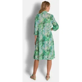 GOLDNER Midikleid Blätter-Druck Grün 52