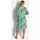 GOLDNER Midikleid Blätter-Druck Grün 52