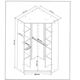 WIMEX Eckschrank Clack 95 x 198 x 95 cm Weiß